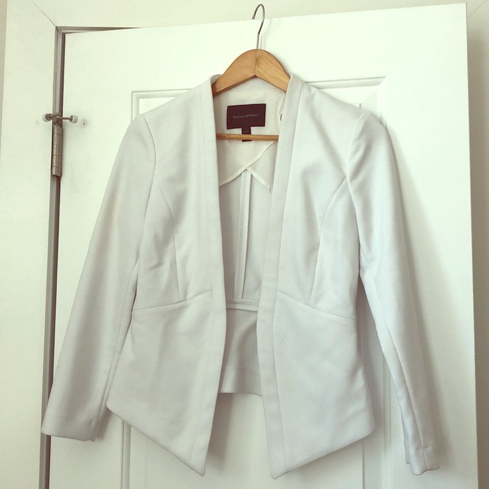 Banana Republic white Stretch blazer size 6p